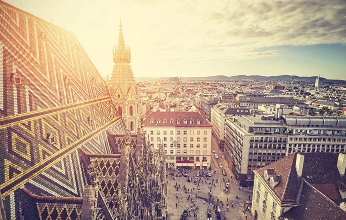 Blick über die Wiener Innenstadt mit dem Stephansdom